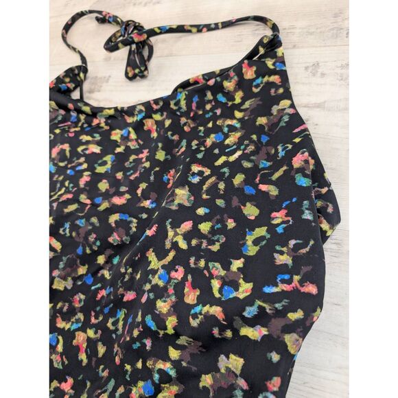 Athleta Leopard Keyhole One Piece Swimsuit‎ women's XL black dark multicolor - Picture 3 of 8